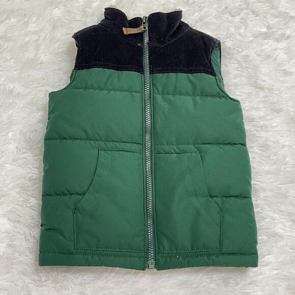Toddlers Carter's Puffer Sleeveless Winter Jacket Vest in Green Size 5 - Picture 1 of 10